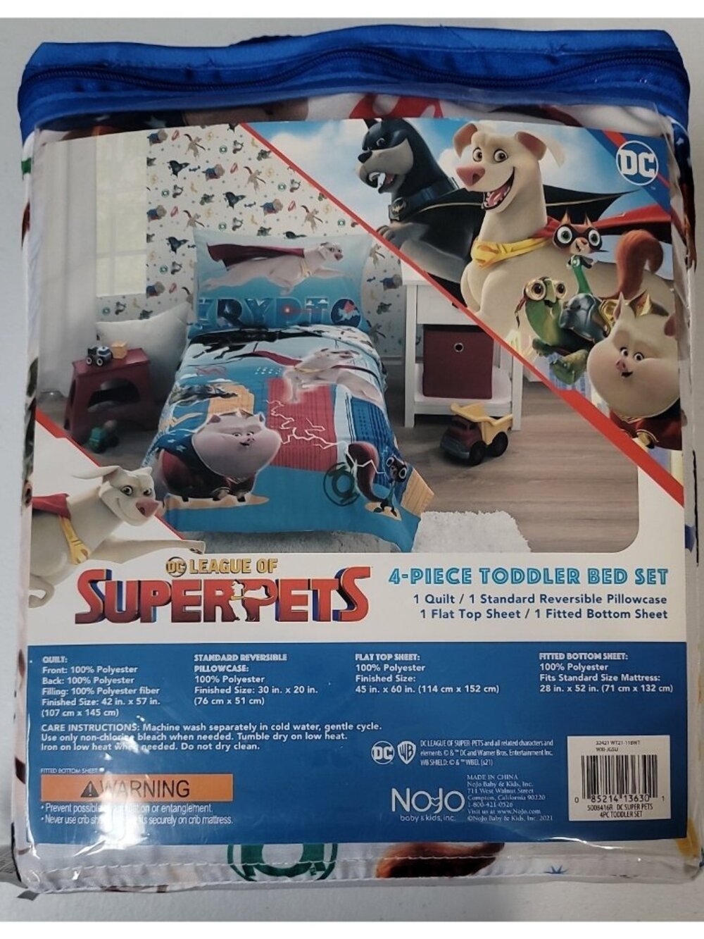 DC Comics League of Superpets 4 Peice Toddler Bedding Set NEW SEALED